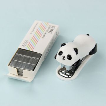 1 Pcs Mini Panda Stapler Set Cartoon Office School Supplies Staionery Paper Clip Binding Binder Book Sewer