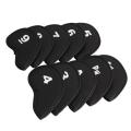 10Pcs Golf Club Head Covers Iron Putter Protective Case HeadCovers Set Neoprene Black Gold Head Protector Bag for Golf Sports