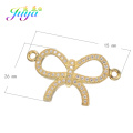 Juya DIY Bracelet Components Supplies Micro Pave Zircon Bowknot Connectors Accessories For Fashion Needlework Jewelry Making