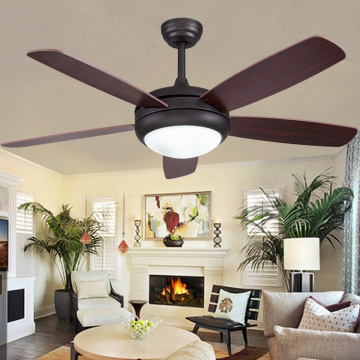 42/48 /52Inch Vintage 5 Blades LED ceiling fans Industrial Wood Ceiling Fans with Light Decorative Home Ceiling Fans