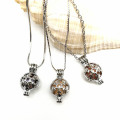 Snow Ball Hollow Pearl Pendant Necklace
