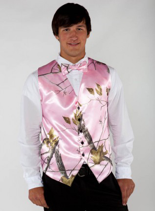 pink camoufalge prom vests groom wear camo formal tuxedo vest custom make free shipping