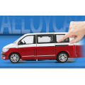 1/32 Alloy Multivan T6 Van Bread Business Car Toy Die Cast MPV Sound Light Pull Back Toys Vehicle For Children Gifts