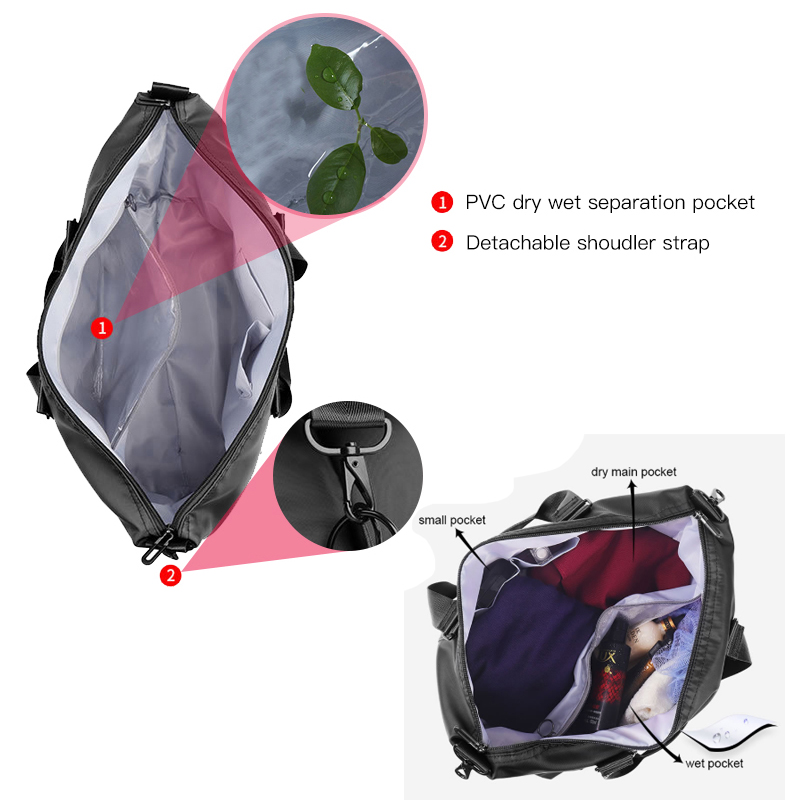 Dry Wet Travel Bag Fitness Bags Training Tas for Women Sports Gymtas Sac De Sport Traveling Men Sporttas 2020 Yoga Bags XA791A