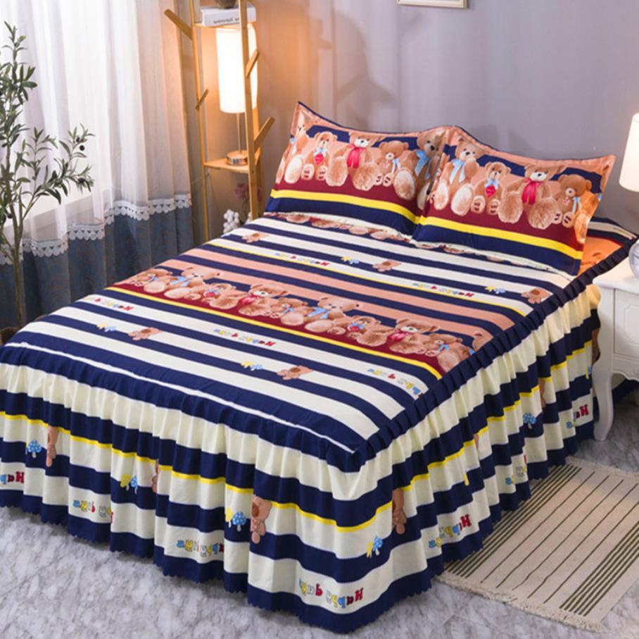 Three-piece Suit Bed Skirt Autumn Winter Simmons Big Bed Bedding 1 Bed Sheet +2 Pillowcase Bedspread Home Princess E11633