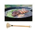 Wooden Handle Barbecue Brushes Washable Kitchen BBQ Accessories w/ 3 Replacement
