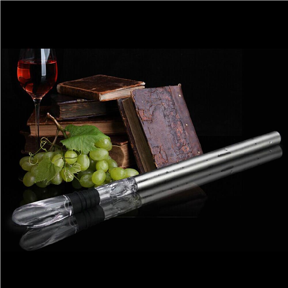 Stainless Steel 2-In-1 Wine Cooler Chiller Glaciere Cooler Cerveja Stick with Pourer Beer Beverage Frozen Stick Bar Tool