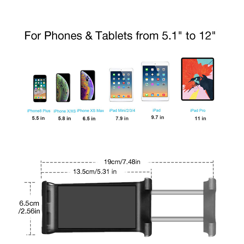 Kitchen Tablet Stand Wall Desk Tablet Mount Stand Fit For 5-10.5 inch Width Tablet Metal Bracket Smartphones Holders