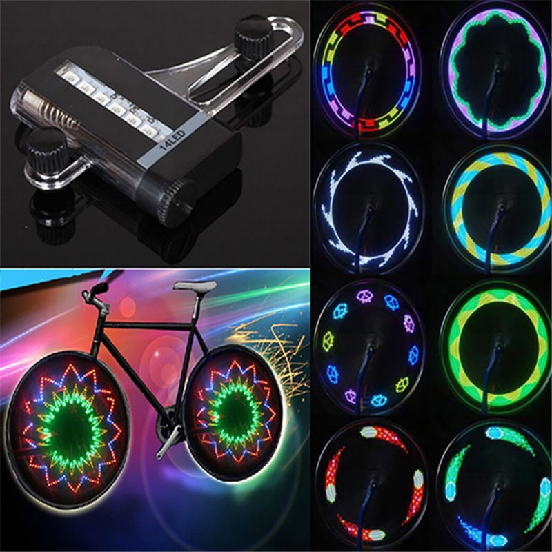 Fashion PC LED Bike Spoke Lights Waterproof PC Cool Bicycle Wheel Light Colorful Safety Tire Lights 30g