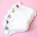 Women Cute Art Socks Cartoon Fruit Embroidery Peach Strawberry Watermelon Banana Pattern Korean Harajuku Cute Socks Girl