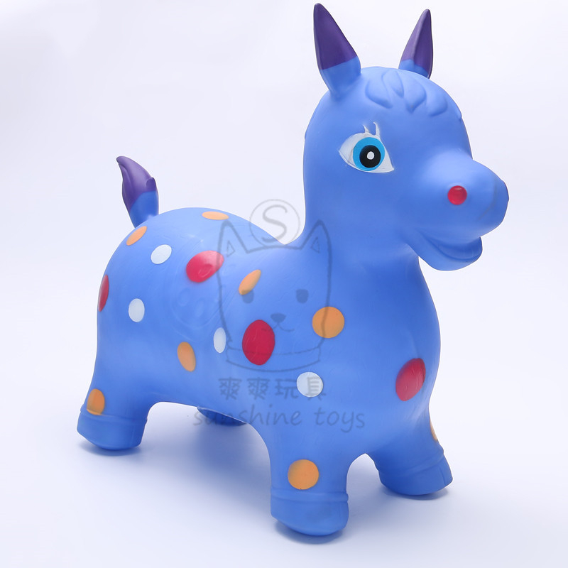 Children Cute Colorful Ride on Animal Toys Inflatable Jumping Horse Bouncy Sports Games Toys for Kids Baby 58*28*50cm