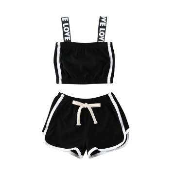 Summer Toddler Children Girl Clothes Sets Little baby Girls Ruffle Crop Tops Shorts Kids Girls Track Suits Baby Girls Outfits