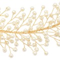 Faux Pearl Hair Accessories Pendant Bridal Headdress Gold Leaf Branch Wedding Hair Accessories Wedding Headwear Accessories.