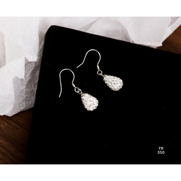 Crystal Dewdrop Dainty Sterling Silver Drop Earrings