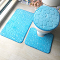Fashion Non-slip Toilet Lid Cover Bath Mat Rugs Set Carpet for Bathroom and Toilet Seat Cover Floor Mat 3pcs Blue White Purple