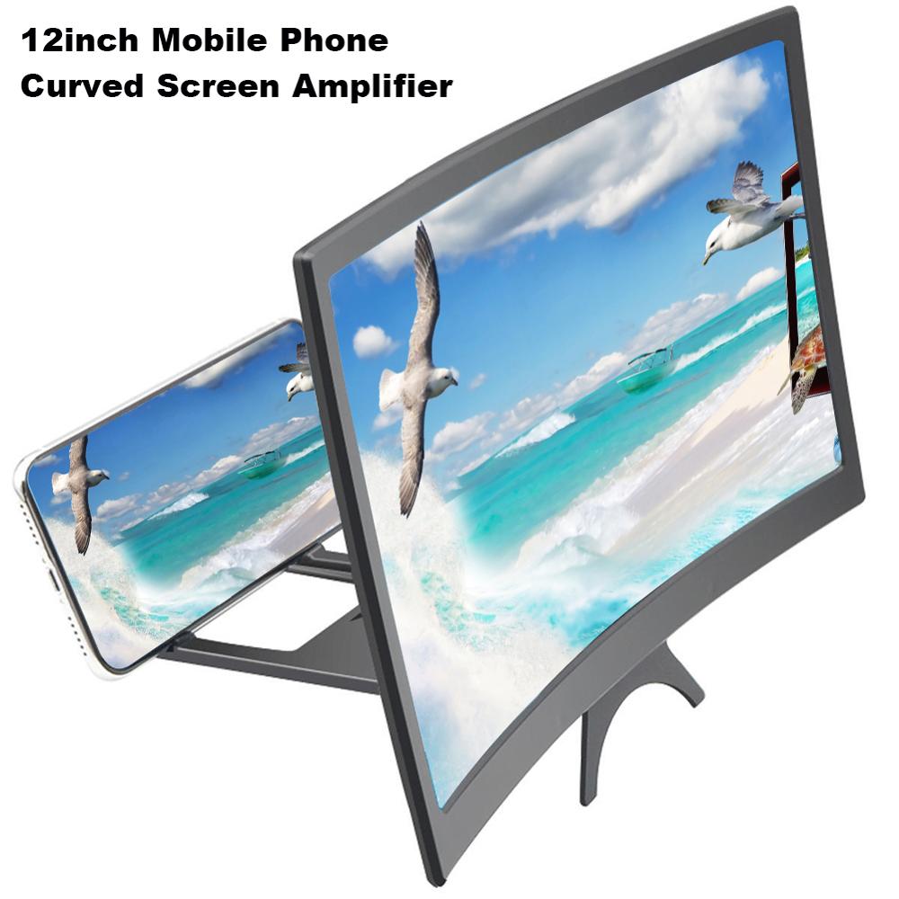 Mobile Phone Curved Screen Amplifier HD 3D Video Mobile Phone Magnifying Glass Stand Bracket Phone Foldable Holder