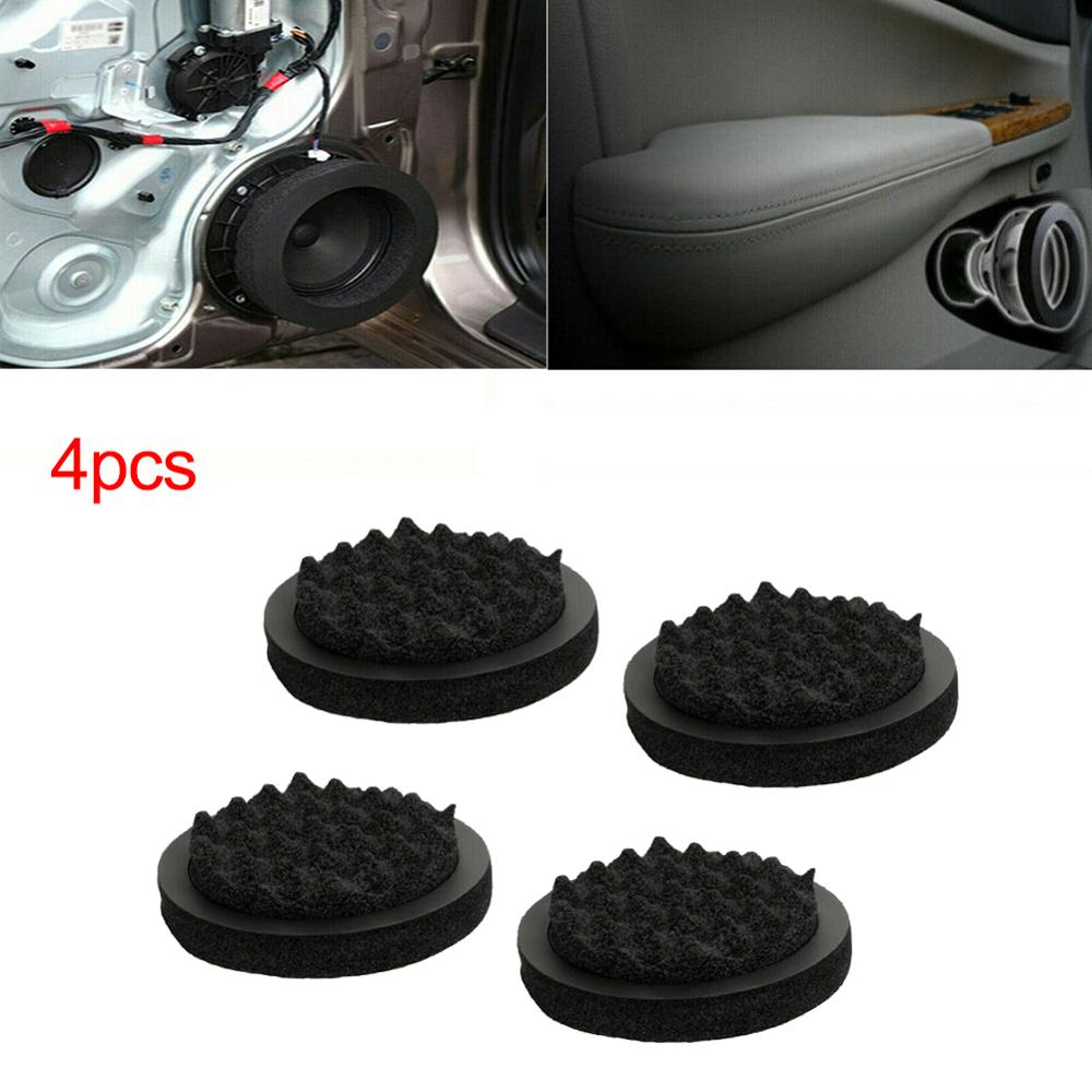 4Pc Universal 6.5" Car Door Speaker Insulation Ring Woofer Foam Wave Pad Sound Noise Soundproof Protective Car Pad Audio Speaker