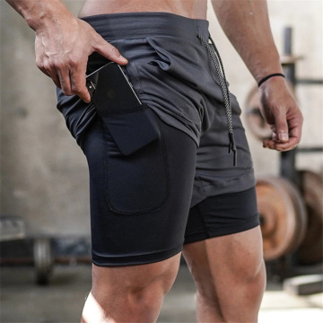 Men's Running Shorts Men 2 in 1 Sports Jogging Fitness Shorts Training Quick Dry Mens Gym Men Shorts Sport gym Short Pants