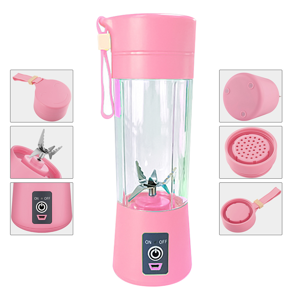 400ml USB Rechargeable Portable Blender Mixer 6 Blades Juicer Juice Citrus Lemon Vegetable Fruit Smoothie Squeezers