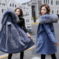 Women Winter Thick Jacket Wool Liner Parkas Warm Mid-Long Jackets Hooded Parka Fur Inside Cotton Coat Female Plus size 6XL DH33