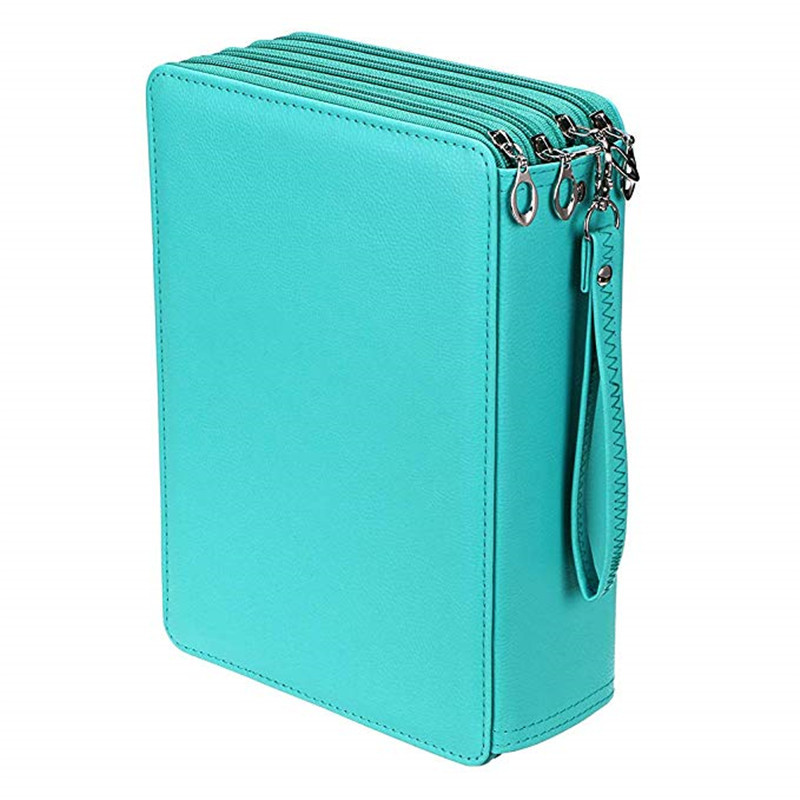 200 Slot Portable Colored Pencil Case Holder Waterproof Large Capacity PU Leather Pencil Bag Box For Student Gifts Art Supplies