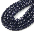 4 6 8 10 12 MM Natural Blue SandStone Round Loose Beads 16" Strand Pick Size For Jewelry Making