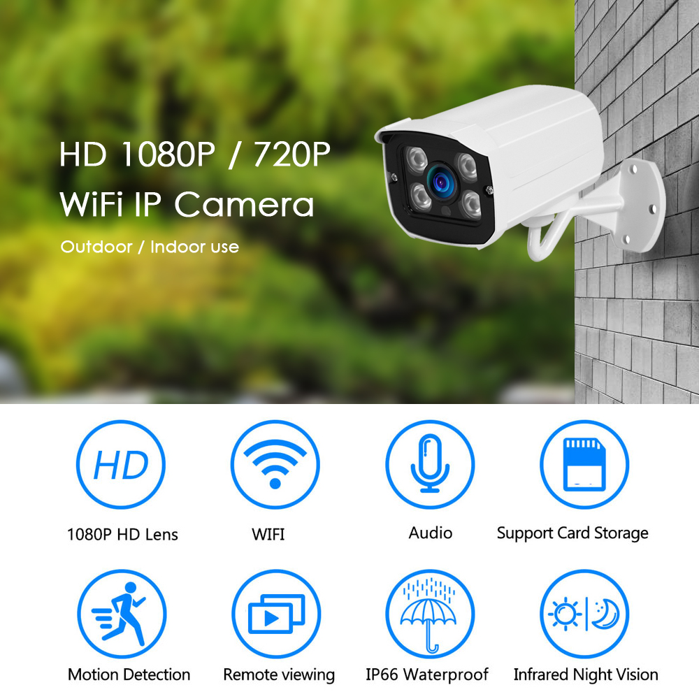 Gadinan 2MP Wifi Camera ONVIF IP Camera HD 1080P 720P Night Vision Audio Recording SD Card Outdoor Camera Yoosee App Email Alarm