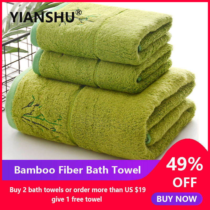 YIANSHU Bamboo Fiber Bath Towels Set High Quality Thicker Home Soft Quick Absorbs Water Hand Towel Bathroom Washcloth for Adults