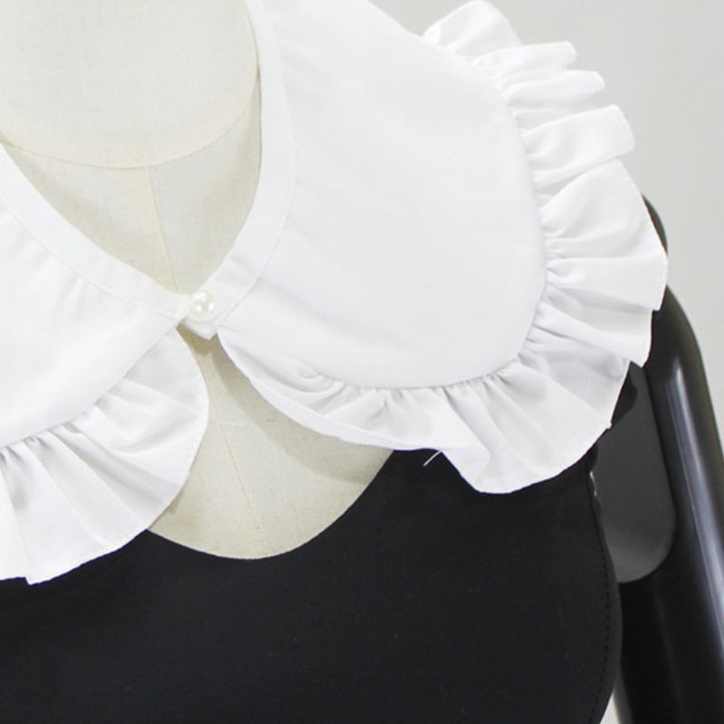 2020 Japanese Womens Sweet Doll False Fake Collar Ruffles Trim Detachable Half Shirt