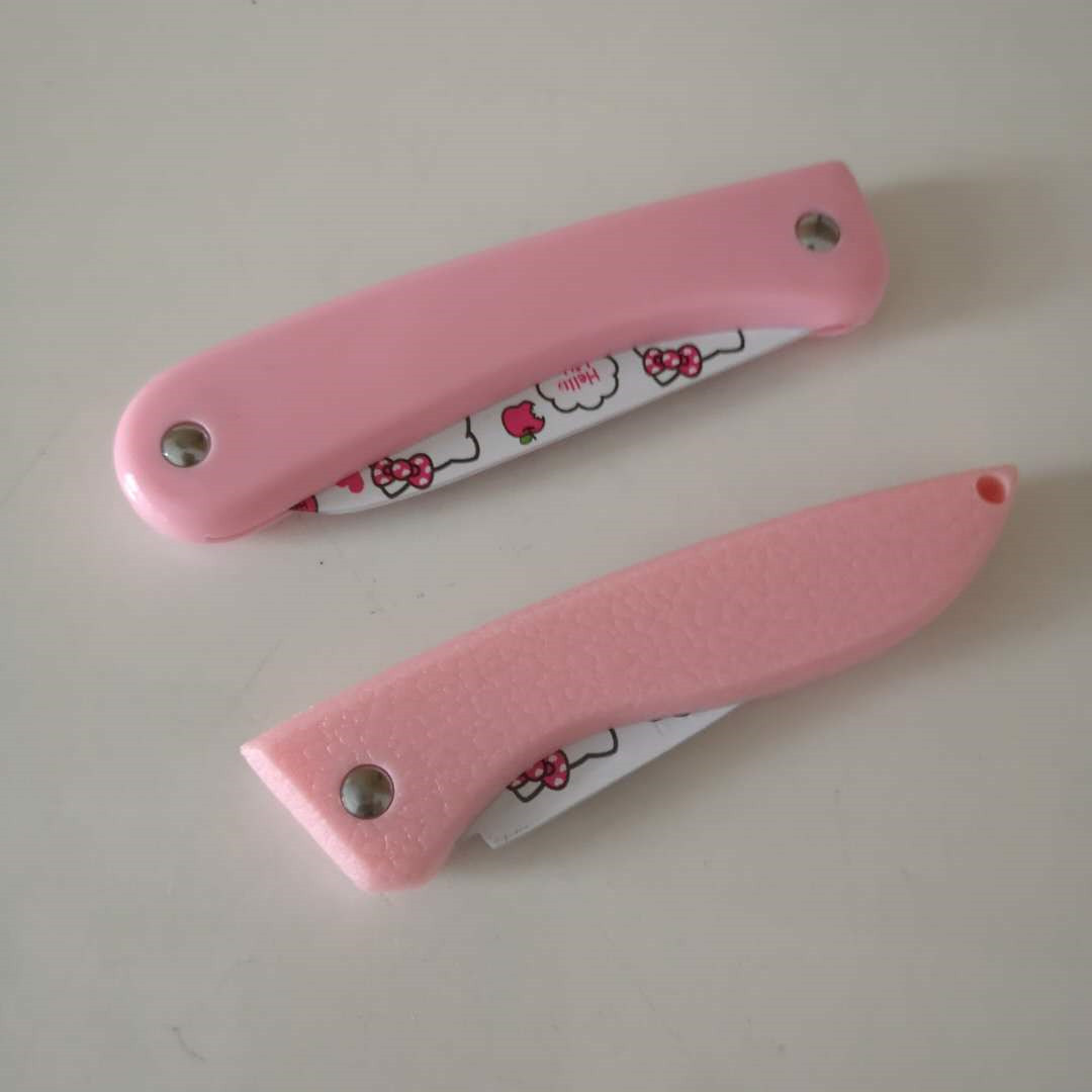 Princess pink super cute fold cartoons pocket knife kitchen paring keychain girls birthday pretty cool Christmas gift