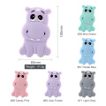 1pc Hippo Silicone Baby Teether Food Grade Rodent Baby Teething Stroller Toys DIY Pacifier Clips Pendant Animal Cartoon Teether