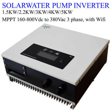 1.5KW/2.2KW/3KW/4KW/5KW Solar Water Pump Inverter, MPPT Input 160~800VDC, Output 380Vac 3 Phase, With Wifi, GPRS Optional,