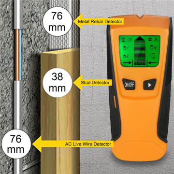 Digital Wall Detector 3 In1 Pinpointer Metal Detectors Wood Studs Finder AC Cable Live Wire Scanner LCD Gold Finder