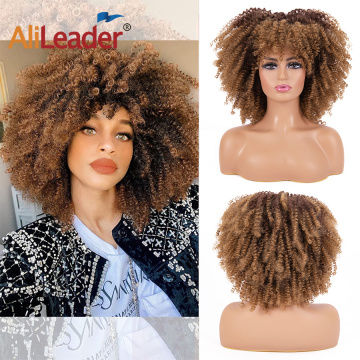Pelucas afro rizadas rizadas cortas del pelo sintético baratas