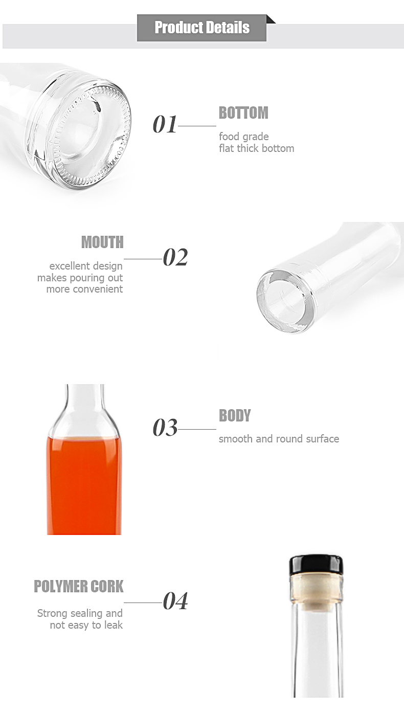 200ml 375ml 500ml Glass Bottle