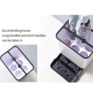 6 Hole Umbrella Stand Rack Plastic Floor-Standing Umbrella Holder With Drain Tray Long And Short Umbrella Stand Rack For Home