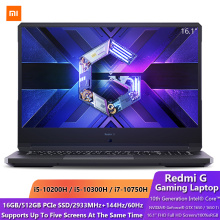 Xiaomi Redmi G Gaming 16.1 Inch Laptop 10th Generation Intel Core i5/i7 GTX 1650/1650Ti GPU 16G DDR4 512G SSD 60Hz/144Hz Notbook