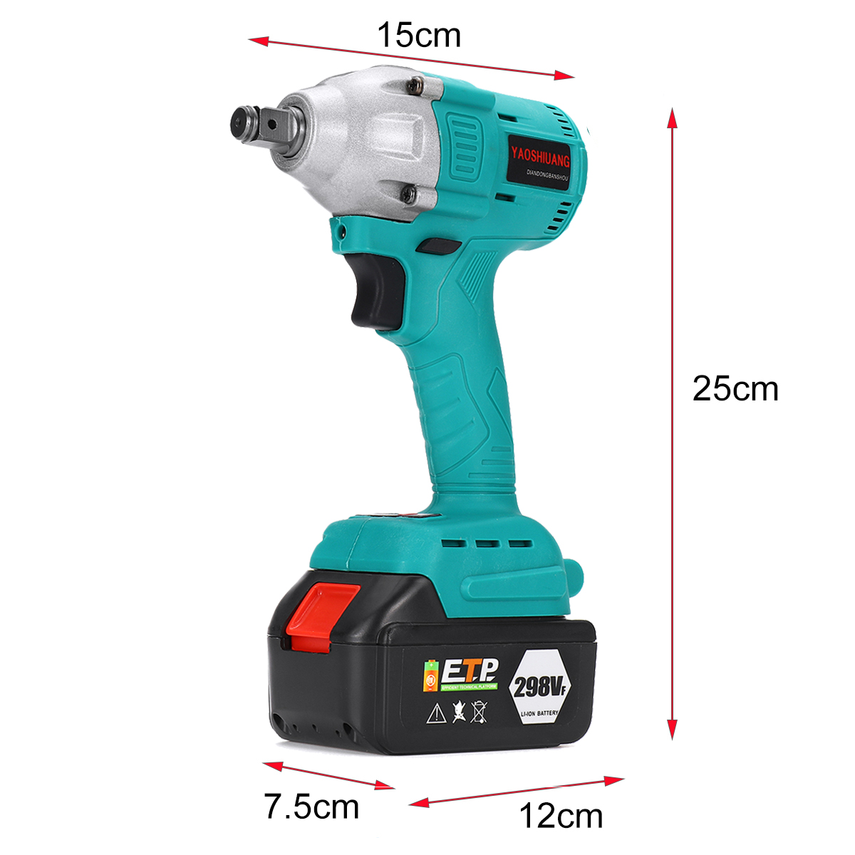 Doersupp Brushless Electric Wrench 110-240V 298VF 630NM 22800mAh Brushless Cordless Impact Wrench Power Tool with Battery