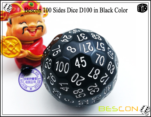 Bescon 100 Sides Dice D100 in Black Color-1