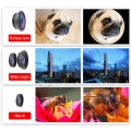 3 In 1 Fish Eye Lens Wide Angle Macro Fisheye Lens Zoom Lenses Kit With Clip For iPhone Xiaomi Samsung Mobile Phones Camera Lens