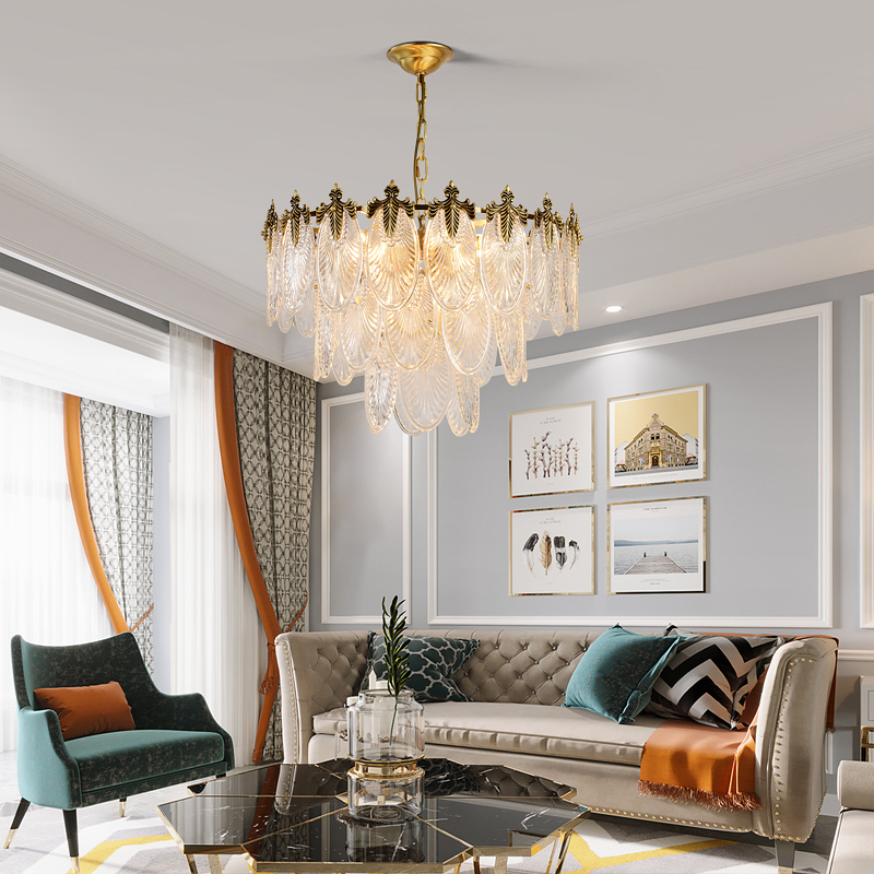 American Creative LED chandelier lighting Copper Luxury dining living room hanging lamp Postmodern bedroom villa home fixtures