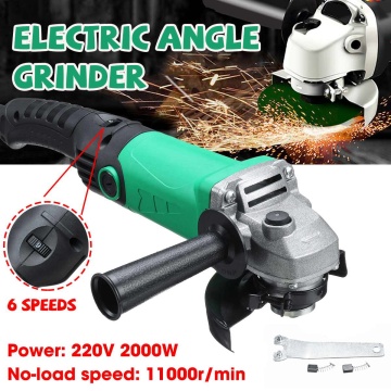 2000W Electric Angle Grinder 6 FIiles Speed Polishing Polisher Grinding metal stone wood Cutting Woodworking Grinder Power Tool