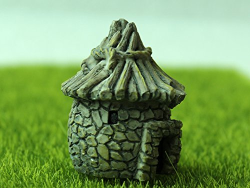 1pcs Miniature Garden Fairy Ornament Flower Pot Plant Pot Home Decor Stone House Grey Garden Pots & Planters Basket Liners