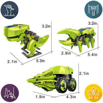 STEM Toys Solar Power 3-in-1 Transformation Dinosaur &Hercules Beetle&Driller Robot Kit Technic Educational Scientific Kids Toy