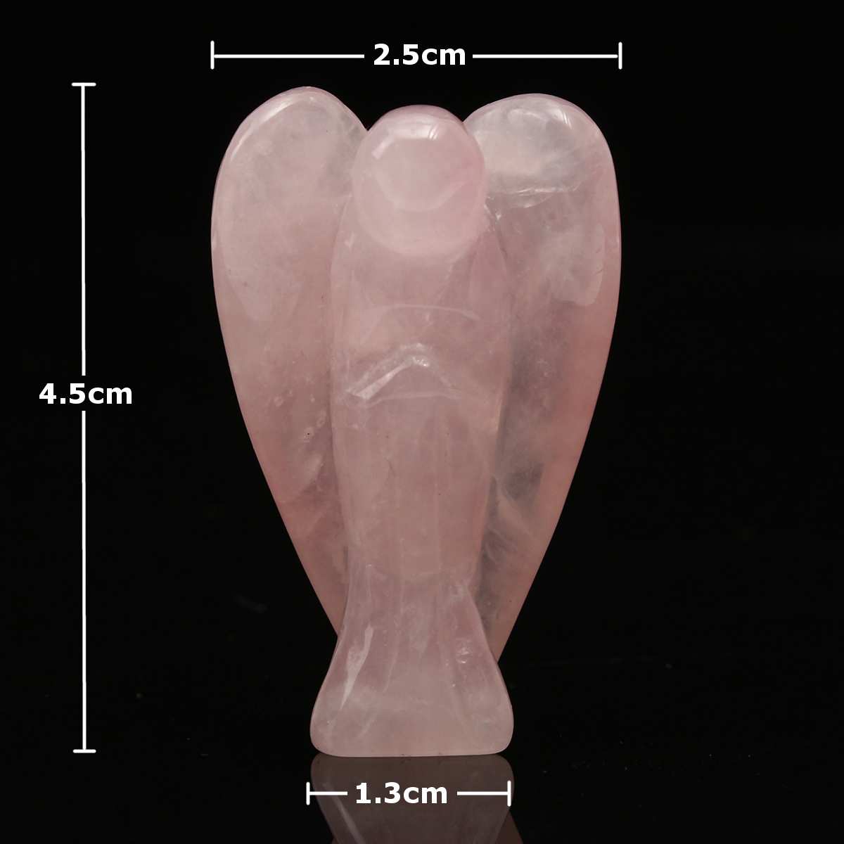 Elegant Angel Shape Natural Rose Quartz Crystal Healing Reiki Stone Pendant Mascot Figurine For Home Desk Decoration Gift