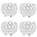 4 Pieces Silver Crystal Candle Holders Banquet Candlestick Table Centerpiece