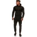 Men's Color Block Tracksuit Sets Long Sleeve Zipper Hooded Sweatshirt + Running Jogging Pant Athletic Clothes
