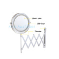 Bath Mirror LED Cosmetic Mirror 1X/2X Magnification Wall Mounted Adjustable Makeup Mirror Dual Arm Extend 2-Face Bathroom Mirror