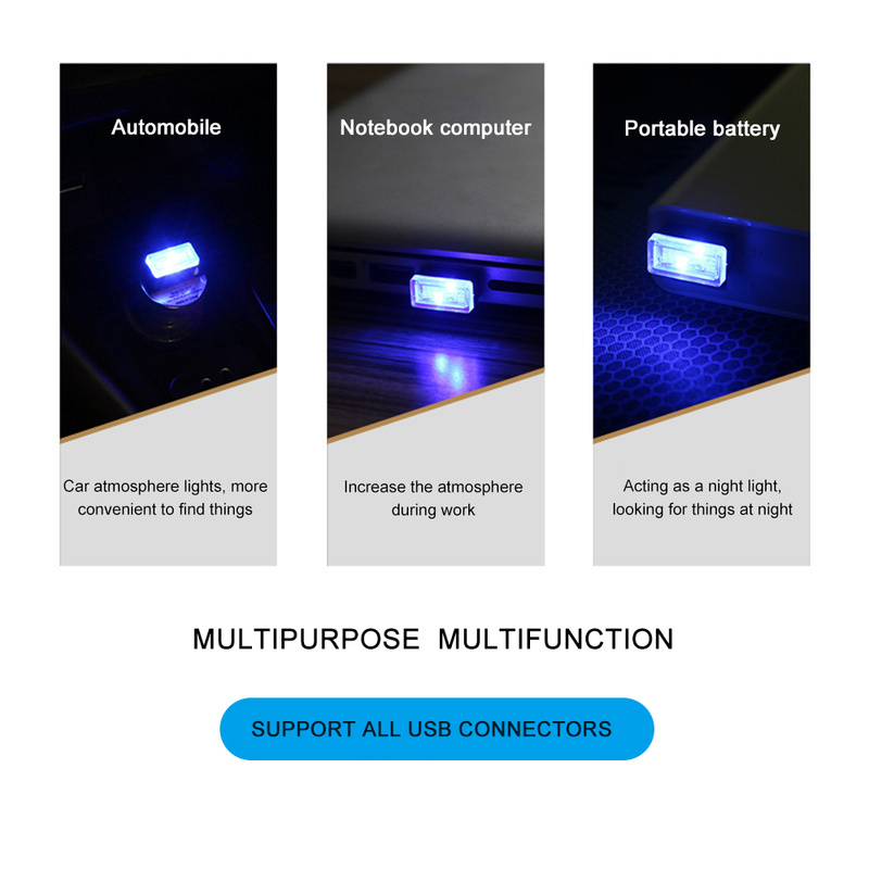 Mini LED Car Light Auto Interior USB Atmosphere Light Plug And Play Decor Lamp Emergency Lighting PC Auto Products Car Accessory