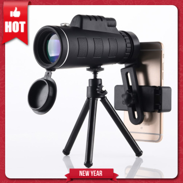 40X60 Telescope Monocular Monocular Binoculars Clear Weak Night Vision Pocket Telescope with Smart Phone Holder for Camping
